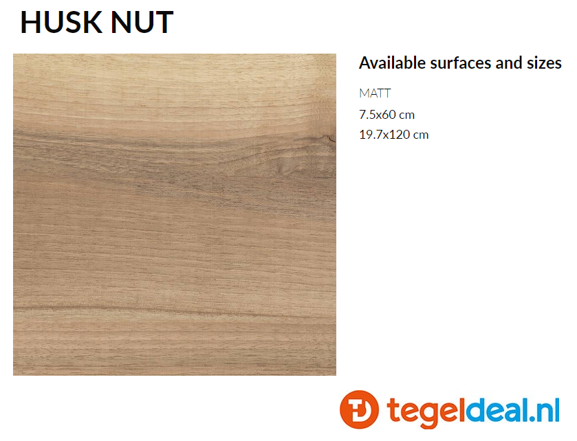 Supergres Husk Nut, 20x120 cm, HUN2, houtlook tegels