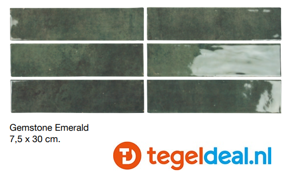 WDT Gemstone EMERALD, 7,5x30 cm, OP VOORRAAD