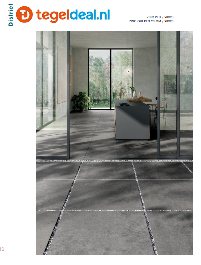 ASCOT DOM, District, Zinc OUT DRY-Grip, 90x90x2 cm, terrastegels