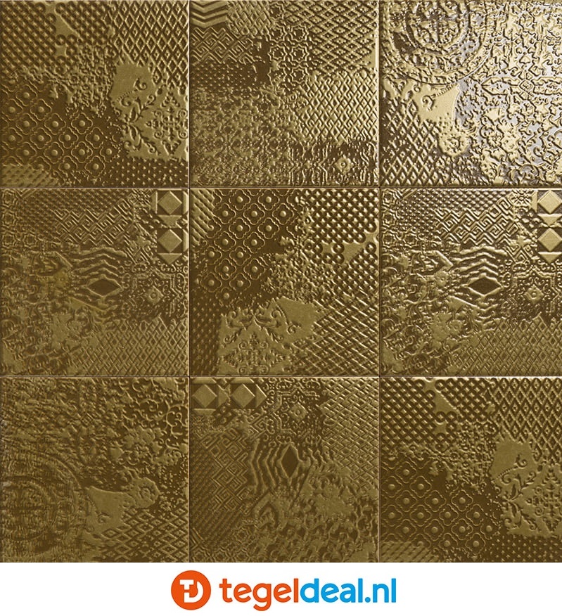 Mainzu, Metal Tiles, 20x20 cm, reliëf wandtegels Mainzu, Metal Tiles, 20x20 cm, reliëf wandtegels