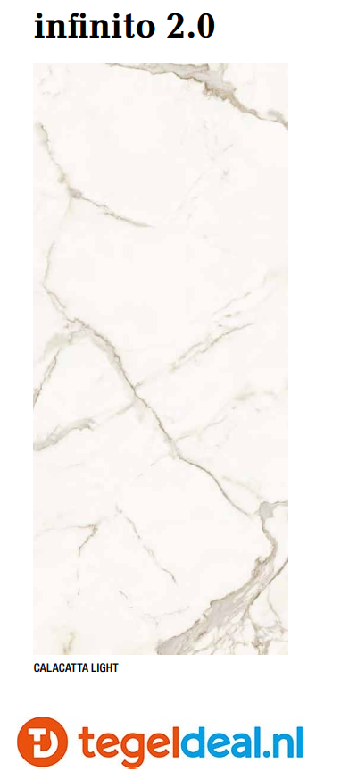 Fondovalle Infinito 2.0, CALACATTA LIGHT MATT, 60x120 cm, INF2659, marmerlook tegels 