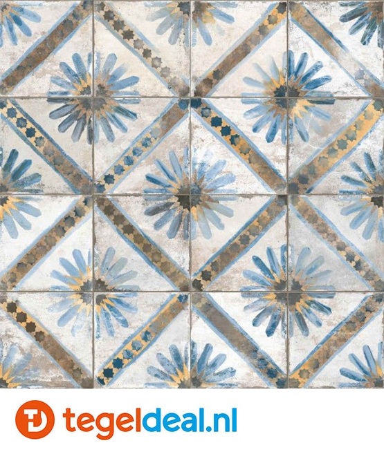 Peronda, Fs Marrakech Blue, 45x45 cm, vintage patroontegels