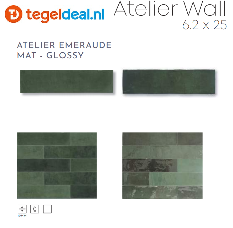 WDT Revoir Paris, Atelier Vert Emeraude, 6,2x25 cm mat