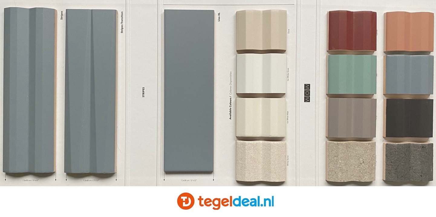 WOW Design, Stripes GREIGE STONE MATT, 7,5x30 cm 