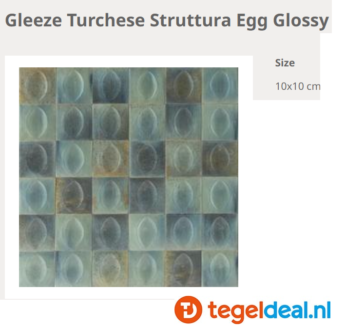 WDT Ragno Gleeze TURCHESE struttura EGG 3D, 10x10 cm, R8GU WDT Ragno Gleeze TURCHESE struttura EGG 3D, 10x10 cm, R8GU