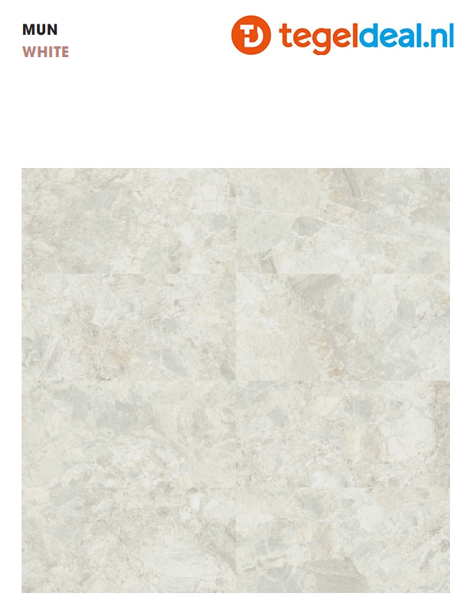 DOM Mun WHITE Rett 90x90x2 cm, marmerlook terrastegels