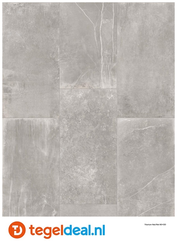 OPRUIMING : 2,88 m2 Piemme, Uniquestone, Titanium, 60x120 cm - 2,88 m2 voor 50,00 euro 