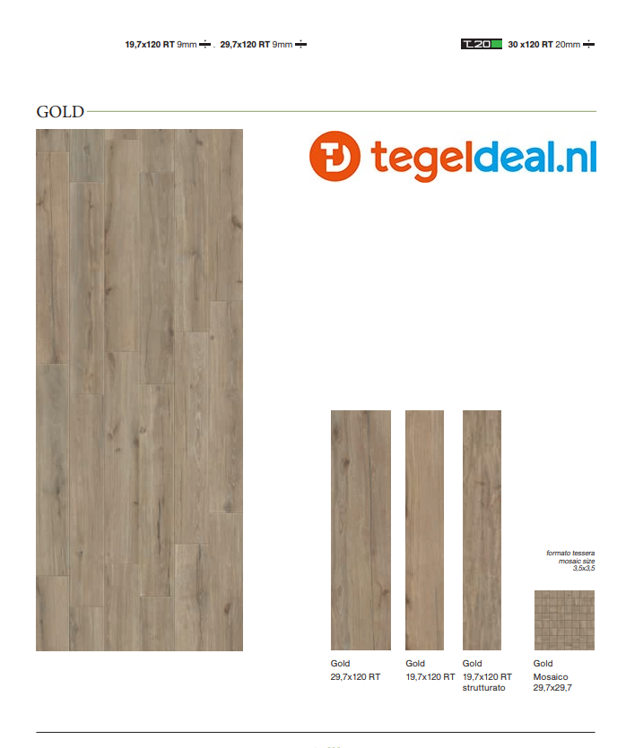 VLT Supergres Ekho Gold, 20 x 120 cm