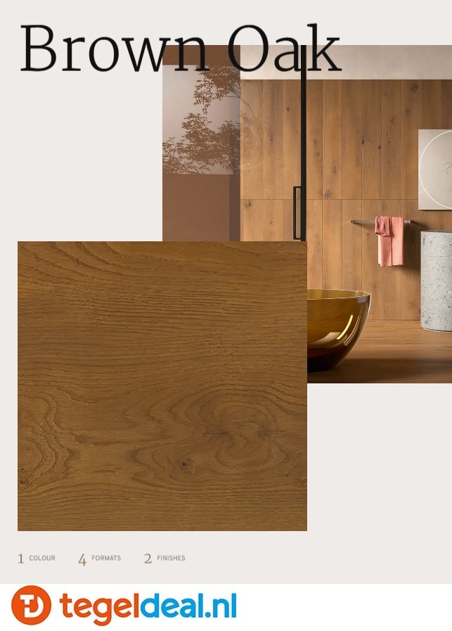 Revigres, Brown Oak, Gold Oak, Pine Wood en Dibetou, houtlook tegels 