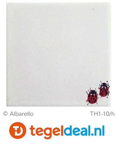TH1-10 Lieveheersbeestjes, 13 x 13 cm, handbeschilderd