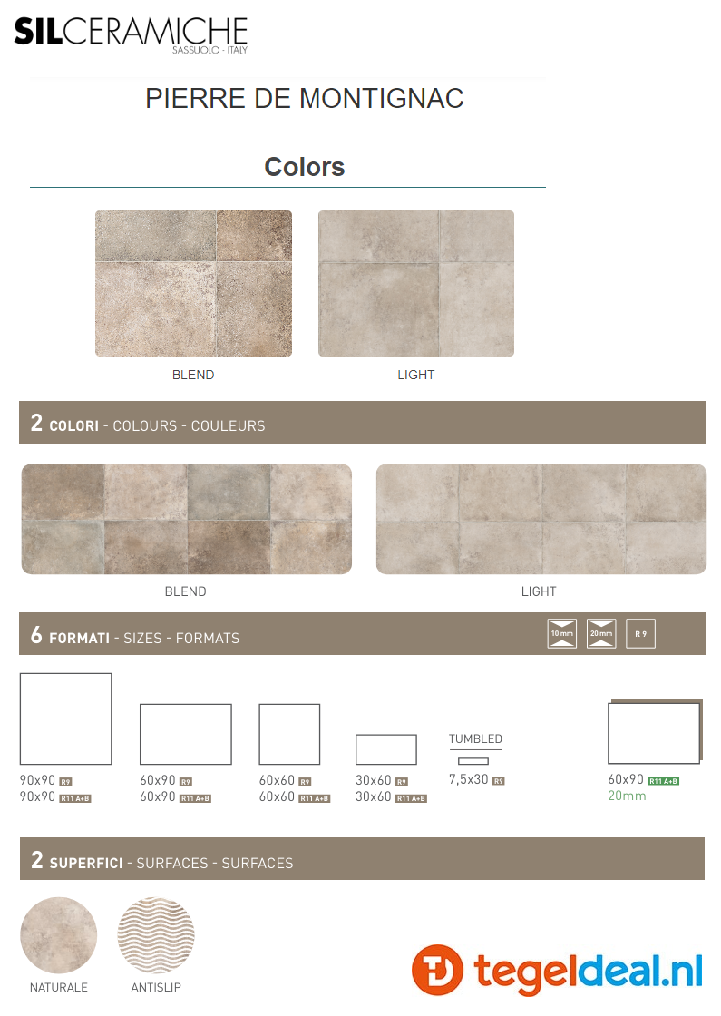 SIL Ceramiche, Pierre De Montignac Light, 30x60 cm, natuursteenlook tegels