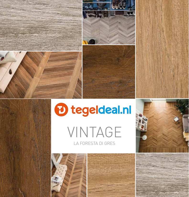 Rondine, Vintage, verouderde houtlook tegels / Chevron 