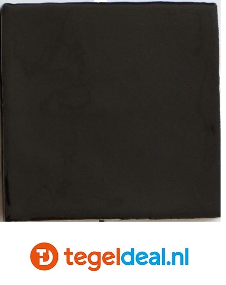 Handvorm wandtegels ZWART glans, 13x13 cm - OP VOORRAAD
