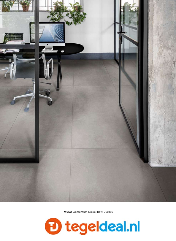 Marazzi Cementum NICKEL, 120x120x0,6 cm Strutt., MAX9, cementlook tegels Marazzi Cementum NICKEL, 120x120x0,6 cm Strutt., MAX9, cementlook tegels