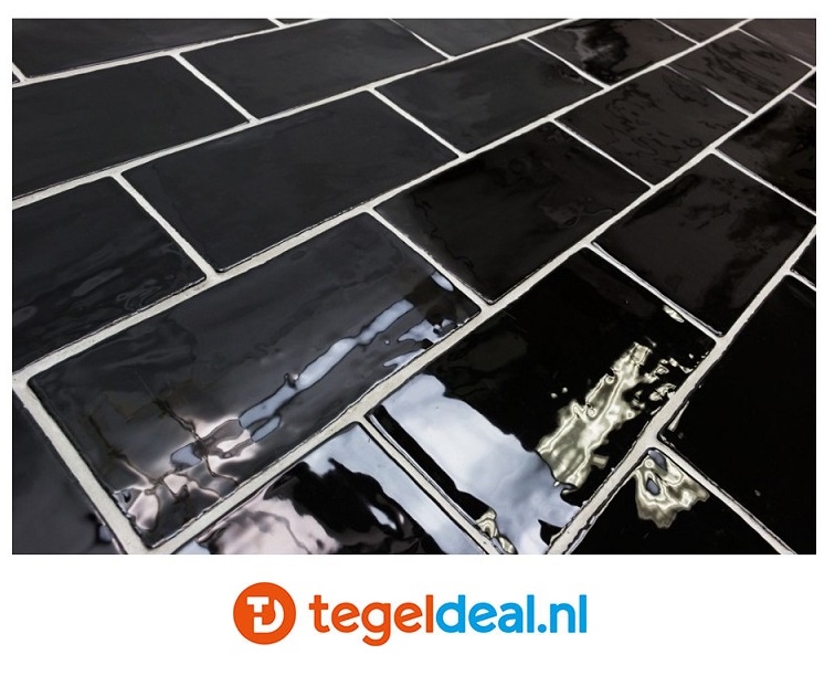Equipe, Masia NEGRO, 7,5x15 cm, handvorm wandtegels OP VOORRAAD