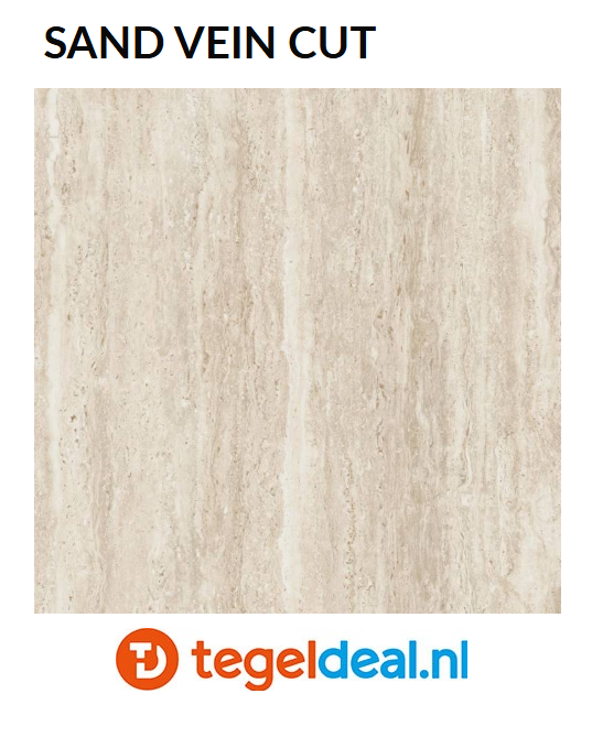 Supergres Astrum, SAND Vein Cut Naturale, 60x60 cm, travertin-look tegels 