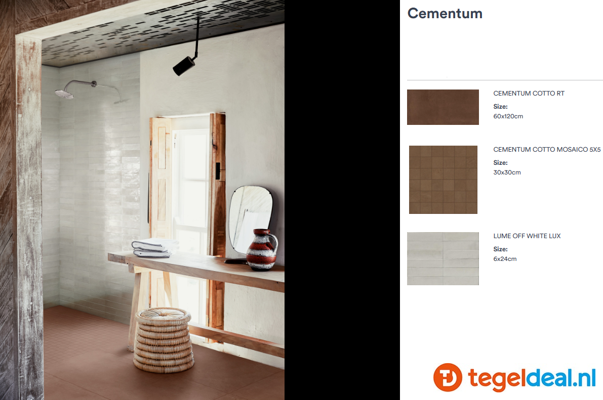 Marazzi Cementum COTTO, 60x120 cm Nat., M9SS, cementlook tegels