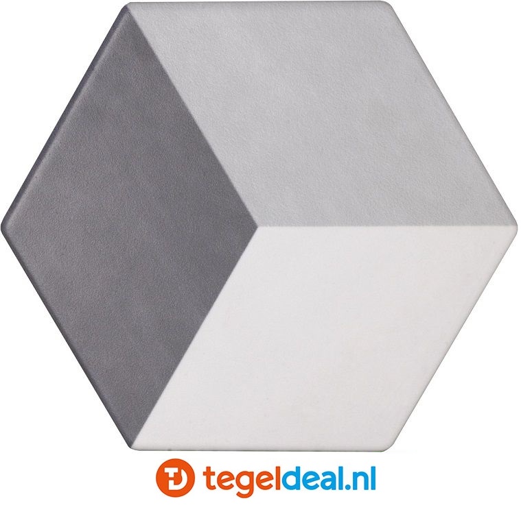 Tonalite, Examatt, 15x17 cm, hexagon vloer- en wandtegels Tonalite, Examatt, 15x17 cm, hexagon vloer- en wandtegels