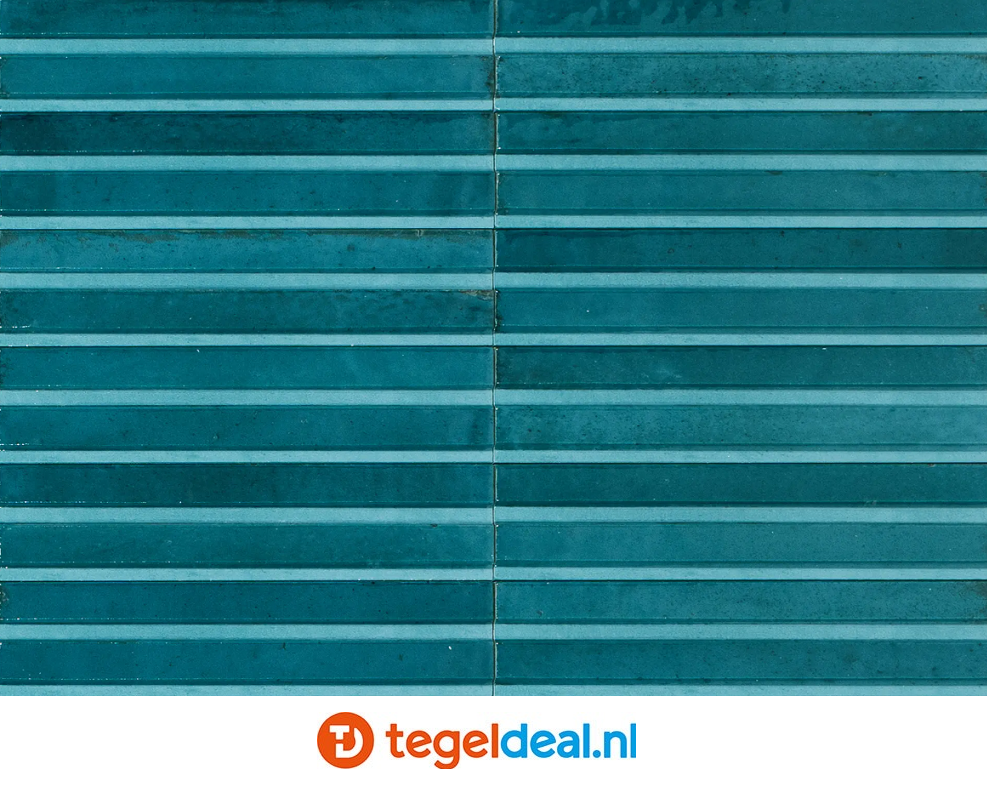 Marazzi Lume OCEAN, 6x24 cm Rake 3D MP9F, wandtegels met reliëf