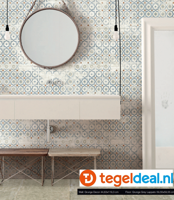 WDT Aparici, Grunge White, 44,63 x 119,3 x 0,74 cm 