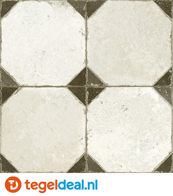 Peronda, Fs Yard Black, 45x45 cm, vintage patroontegels