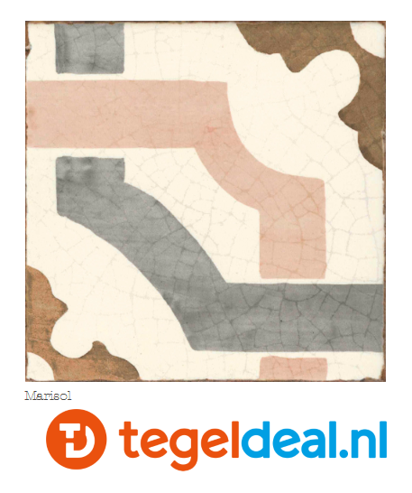 Nanda Tiles, Villa Remi, 15x15 cm, vintage patroontegels voor vloer en wand 