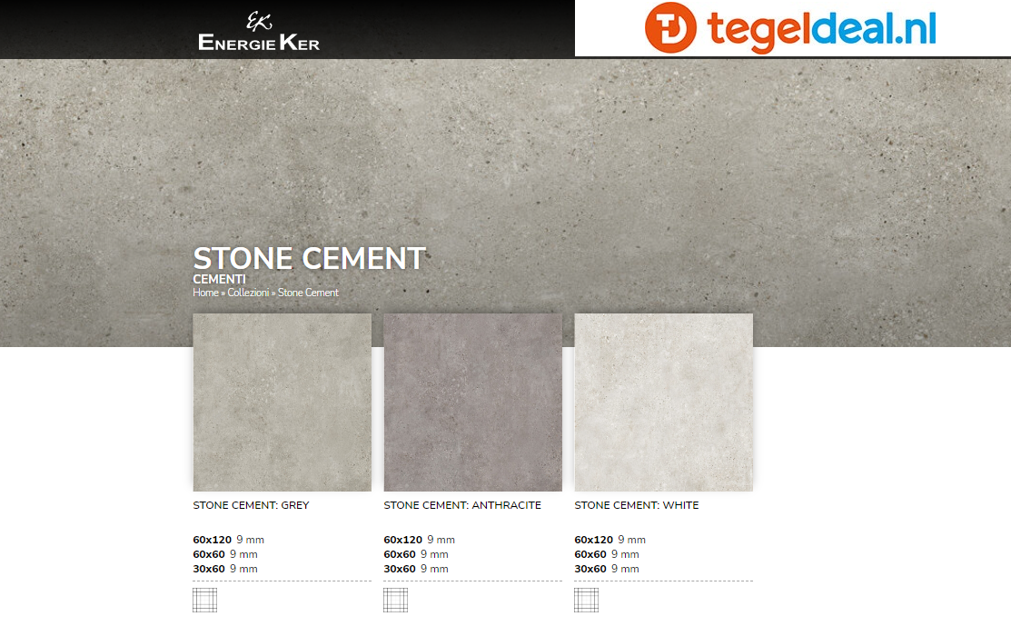 EnergieKer Stone Cement, betonlook tegels