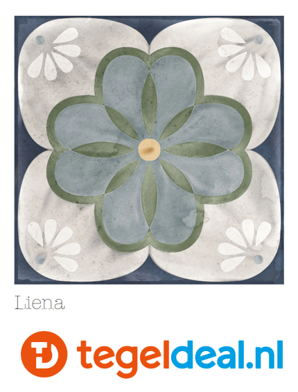 Nanda Tiles, Veranda, 15x15 cm, vintage patroontegels voor vloer en wand 