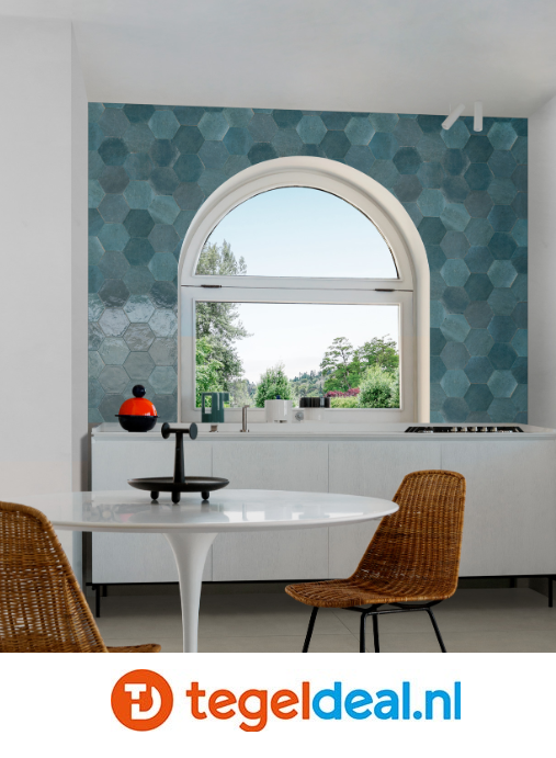 Marazzi Lume BLU, 21x18,2 cm MFFF, hexagon tegels