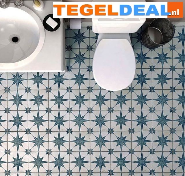 Peronda, Fs Star Blue, 45x45 cm, vintage patroontegels