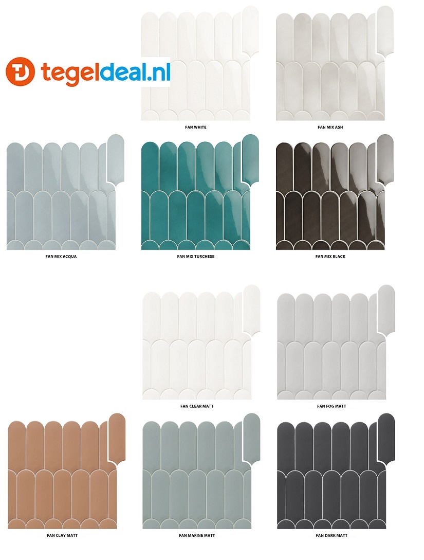 WDT Natucer Fan, 7,2x19,5 cm, 5 kleuren mat en glans WDT Natucer Fan, 7,2x19,5 cm, 5 kleuren mat en glans