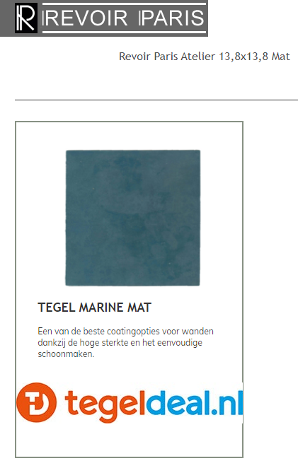 WDT / VLT Revoir Paris, Atelier Bleu Marine, 13,8x13,8 cm