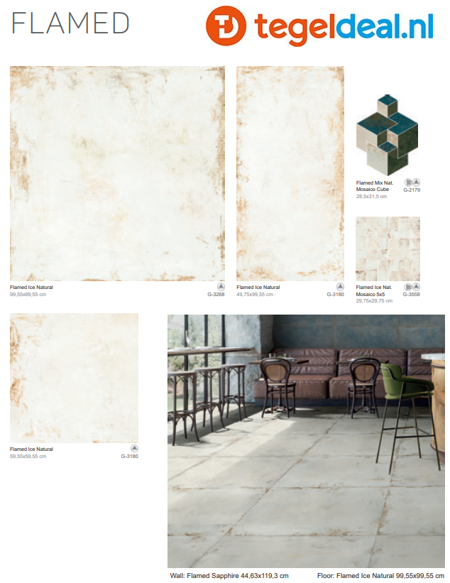 Aparici Flamed ICE, 50x100 cm, metaallook tegels