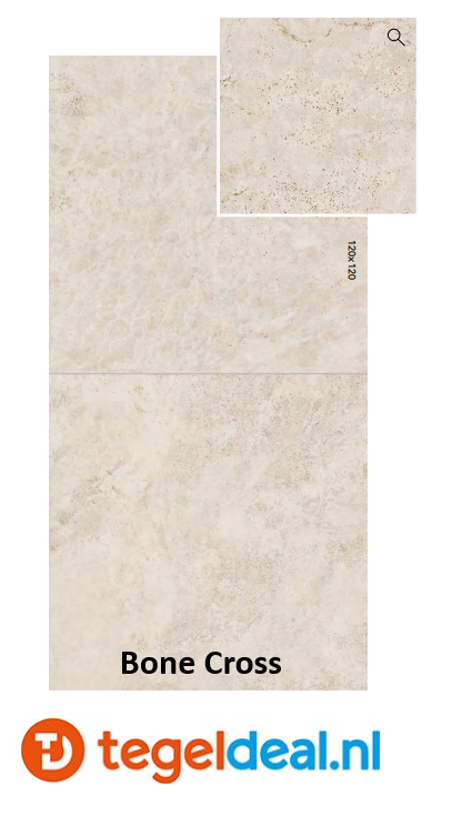 Flaviker, Navona, BONE CROSS, 60x60 cm NAT R, art. code 0006591, travertinlook tegels 