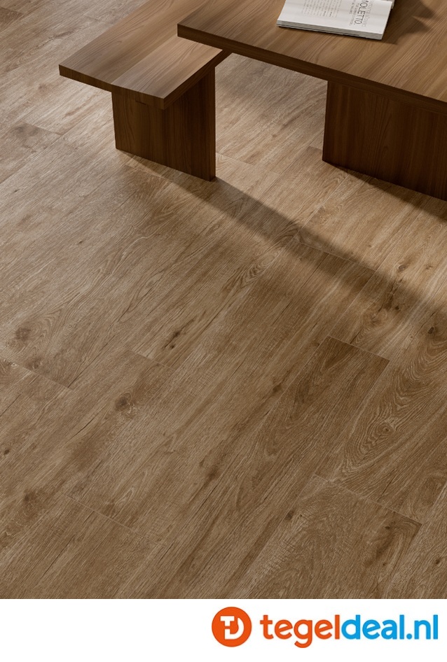 SIL Ceramiche, Royal Oak, BROWN, 20x120 cm, houtlook tegels - €38,50 per m2 / Palletdeal op aanvraag