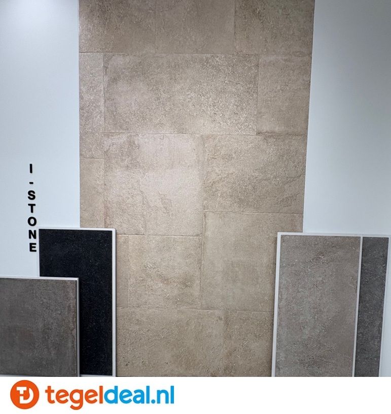 OPRUIMING : 18,72 m2 Isla Tiles, I-Stone BEIGE, 60x120 cm, art. 1006518, natuursteenlook tegels - 18,72 m2 voor 600,00 euro 