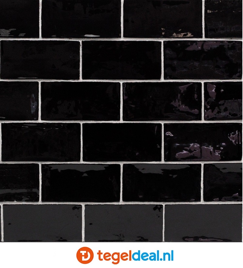 Equipe, Masia NEGRO, 7,5x15 cm, handvorm wandtegels OP VOORRAAD
