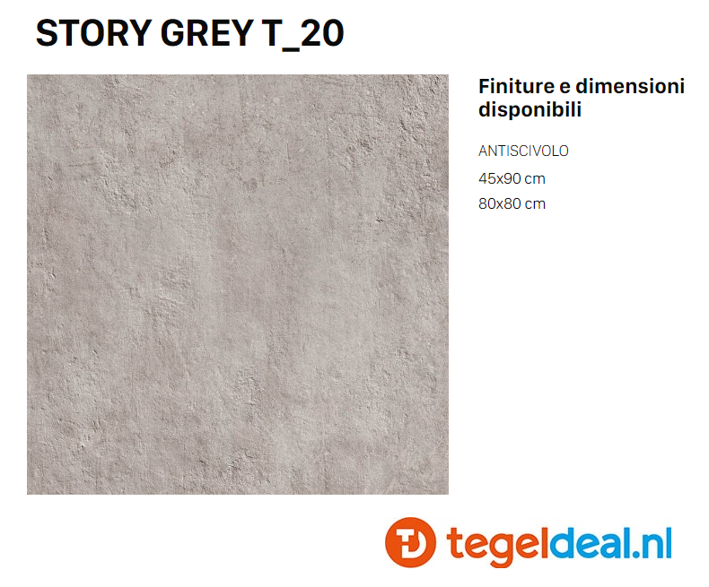 TRT Supergres Story Grey T20, 80x80x2 cm OUTDOOR