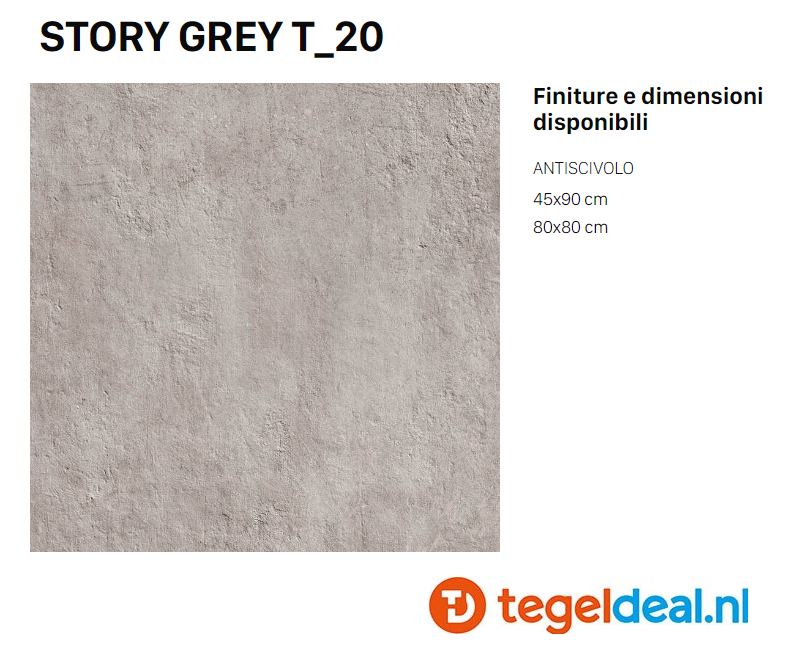 TRT Supergres Story Grey T20, 80x80x2 cm, AGH8, OUTDOOR terrastegels