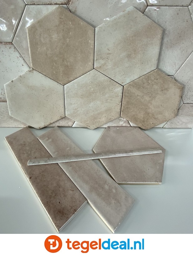 VLT Ribesalbes Hope ROSE mat, 15x17,3 cm hexagon
