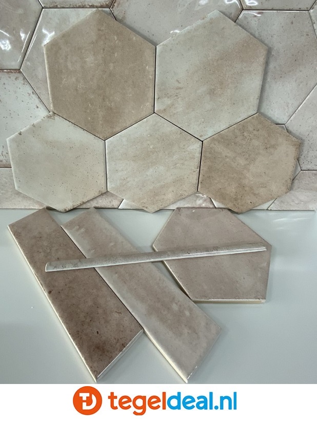 Ribesalbes Hope ROSE mat, 15x17,3 cm hexagon tegels Ribesalbes Hope ROSE mat, 15x17,3 cm hexagon tegels