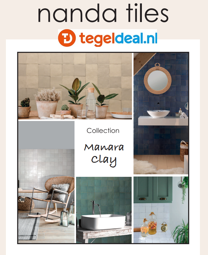 WDT Nanda Tiles, Manara Clay, 10x10 cm, zellige-look WDT Nanda Tiles, Manara Clay, 10x10 cm, zellige-look