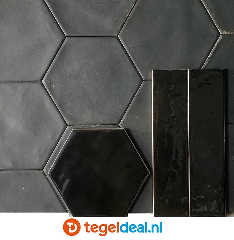 Ribesalbes Hope NERO GRAPHITO mat, 15x17,3 cm hexagon tegels Ribesalbes Hope NERO GRAPHITO mat, 15x17,3 cm hexagon tegels