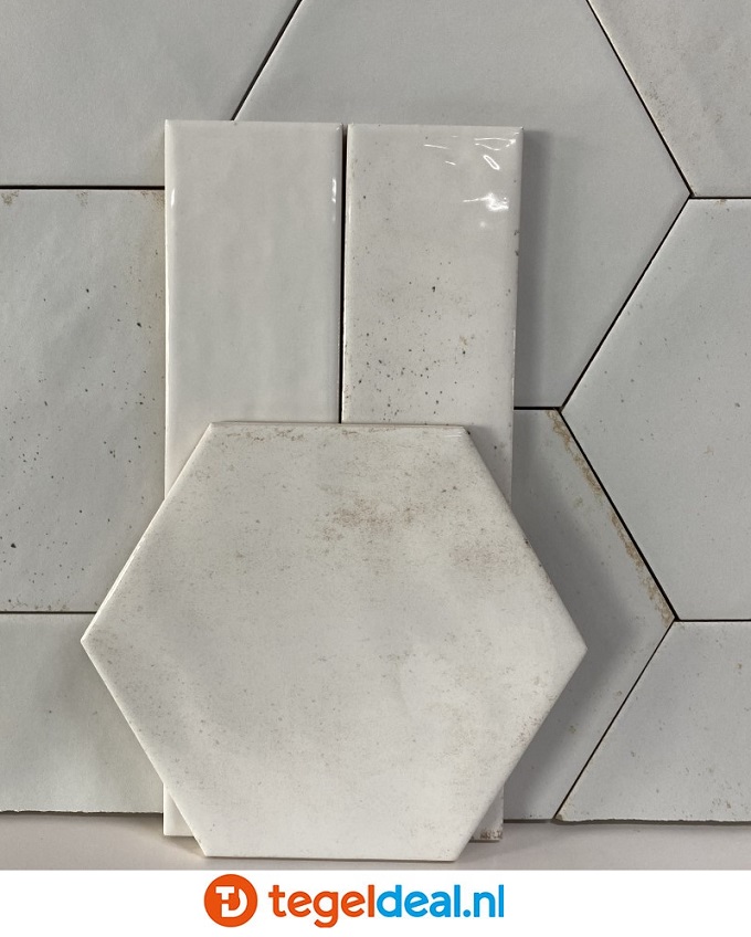 WDT Ribesalbes Hope WHITE glans, 15x17,3 cm hexagon  OP VOORRAAD
