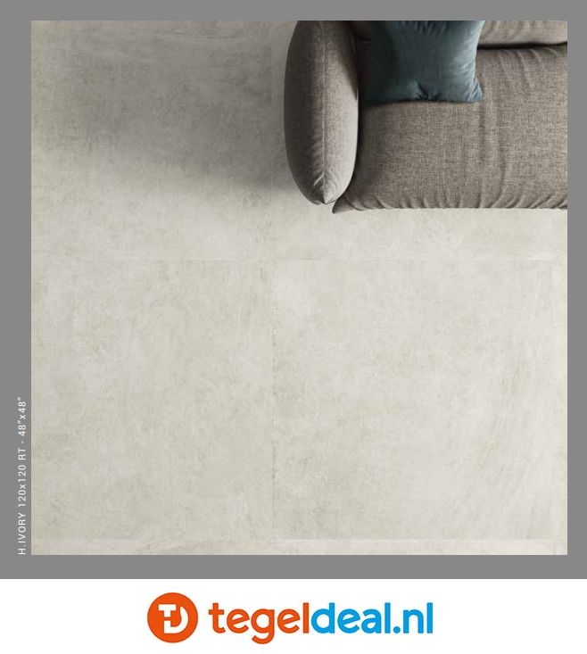 Supergres H.24 Ivory, 120x120 cm, HIV1, cementlook tegels