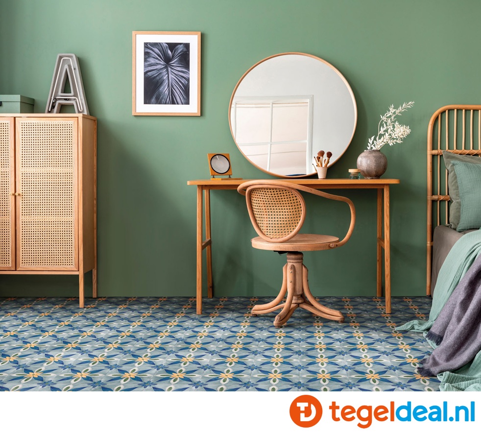 Nanda Tiles, Veranda, 15x15 cm, vintage patroontegels voor vloer en wand 