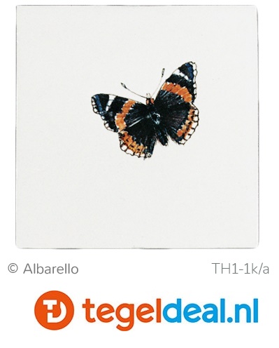 TH-1-1k Vlinders, 13 x 13 cm, handbeschilderd