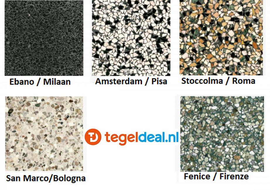 ACTIE - Terrazzo Ecostone Pisa / Amsterdam, 40x40x1,5 cm, EM-1087 - OP VOORRAAD