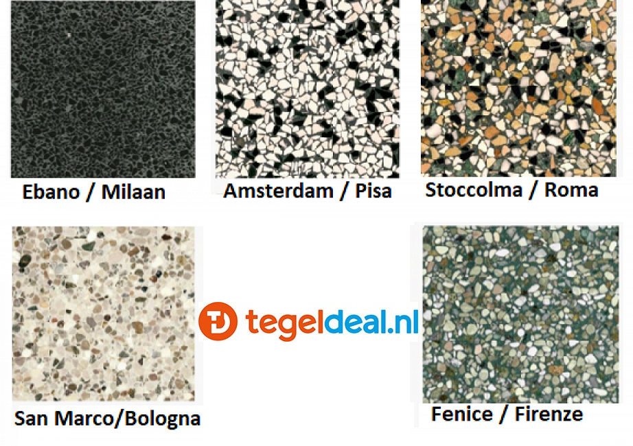 VLT  Terrazzo Ecostone Ebano / Milaan, 40 x 40 x 1,5 cm, EM-1090