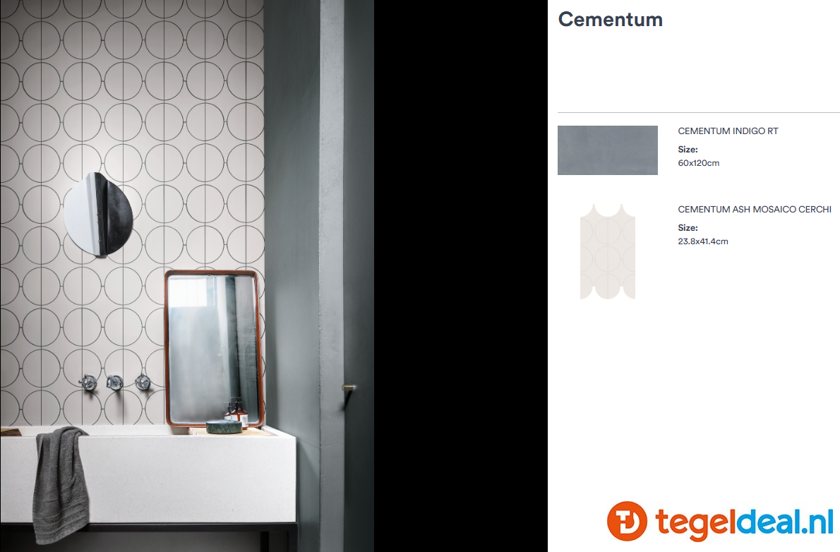Marazzi Cementum ASH, 60x60 cm Nat., M9SU, cementlook tegels Marazzi Cementum ASH, 60x60 cm Nat., M9SU, cementlook tegels